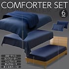 ベッド用寝具 6点セット (C2601 シングル ワッフル) 2枚目画像