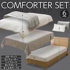 ベッド用寝具 6点セット (C2608 シングル メンサテン) 2枚目画像