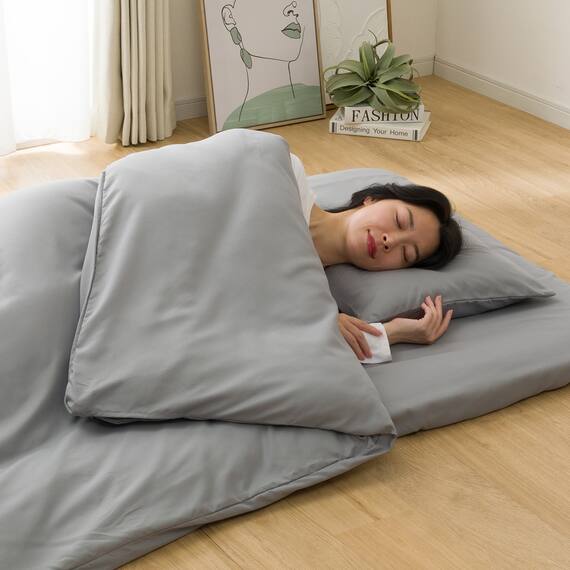 カバー付き 布団セット 6点 (S2615 シングル グレー) 8枚目画像