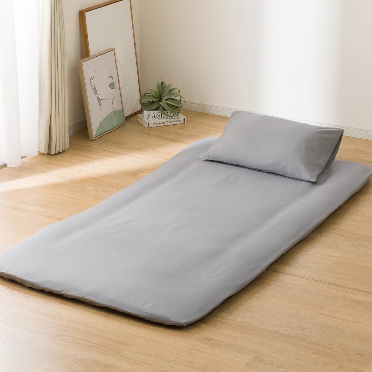 カバー付き 布団セット 6点 (S2615 シングル グレー) | ニトリネット