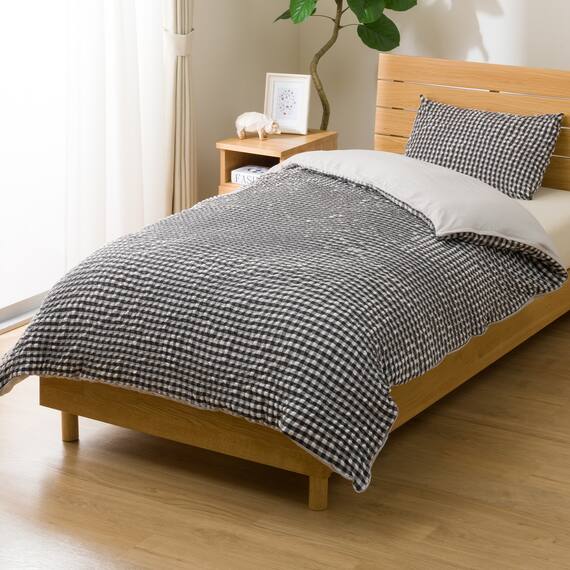 掛け布団カバー シングル(S2604 Rチェック BK S) 1枚目画像