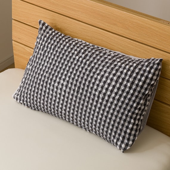 枕カバー(S2604 Rチェック BK) 1枚目画像