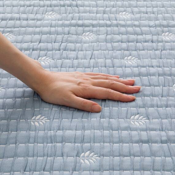 ひもなしラクラク掛け布団カバー シングル(S2607 リーフ BL S) 5枚目画像