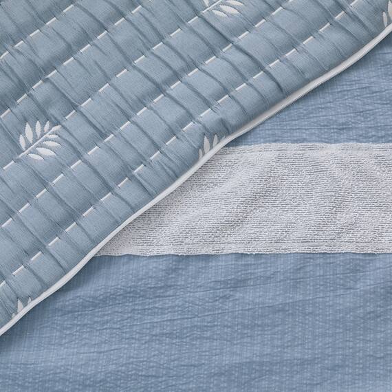 ひもなしラクラク掛け布団カバー シングル(S2607 リーフ BL S) 8枚目画像