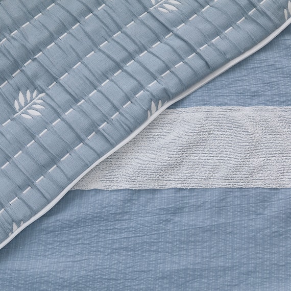 ひもなしラクラク掛け布団カバー シングル(S2607 リーフ BL S) 8枚目画像