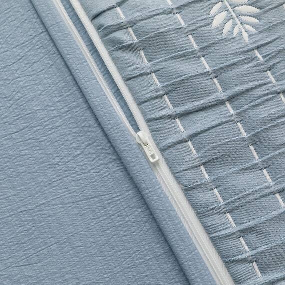 ひもなしラクラク掛け布団カバー シングル(S2607 リーフ BL S) 9枚目画像