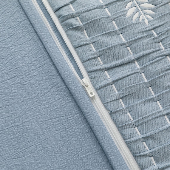 ひもなしラクラク掛け布団カバー シングル(S2607 リーフ BL S) 9枚目画像