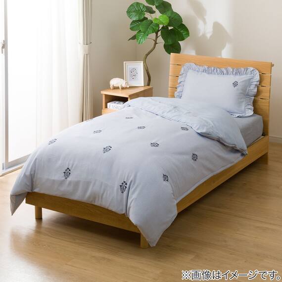 ひもなしラクラク掛け布団カバー シングル(S2623 フリル BL S) 5枚目画像