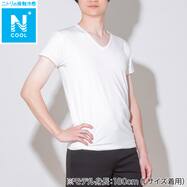 MENS Vネック半袖Tシャツ メッシュ(クール nr)