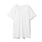 MENS Vネック半袖Tシャツ メッシュ(クール nr ホワイト M) 2枚目画像