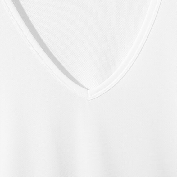 MENS Vネック半袖Tシャツ メッシュ(クール nr ホワイト M) 4枚目画像