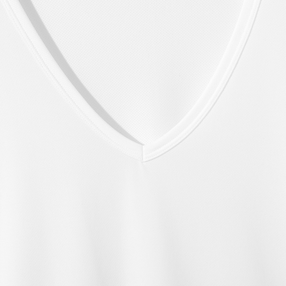 MENS Vネック半袖Tシャツ メッシュ(クール nr ホワイト M) 4枚目画像