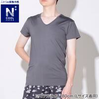 MENS Vネック半袖Tシャツ(クールSP nr グレー M)