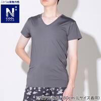 MENS Vネック半袖Tシャツ(クールSP nr グレー L)