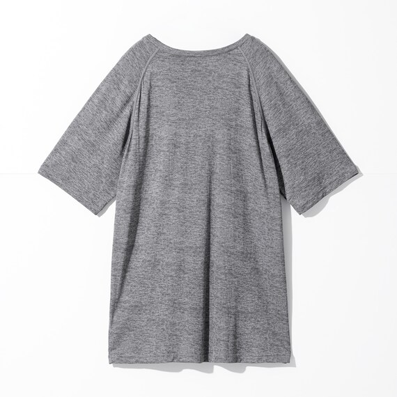 MENS ラグラン半袖Tシャツ(クールWSP nrp  グレー M) 3枚目画像