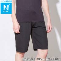 MENS 5分丈ルームパンツ メッシュ(クール nr ブラック M)