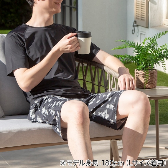MENS 5分丈ルームパンツ(クールSP nrb ブラック M) 2枚目画像