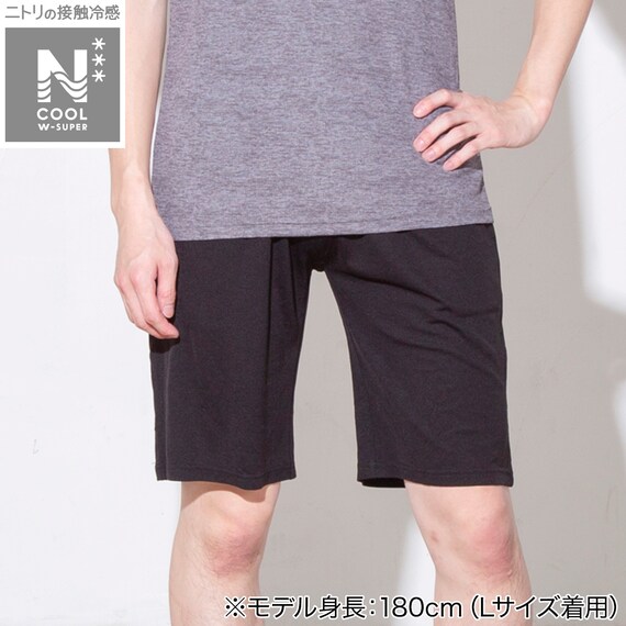 MENS 5分丈ルームパンツ(クールWSP nr ブラック M) 1枚目画像