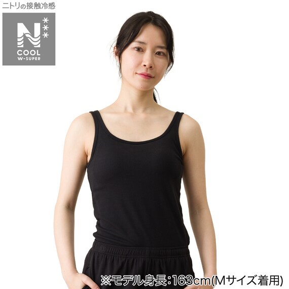 WOMENS リブタンクブラトップ(クールWSP nr ブラック M) 1枚目画像