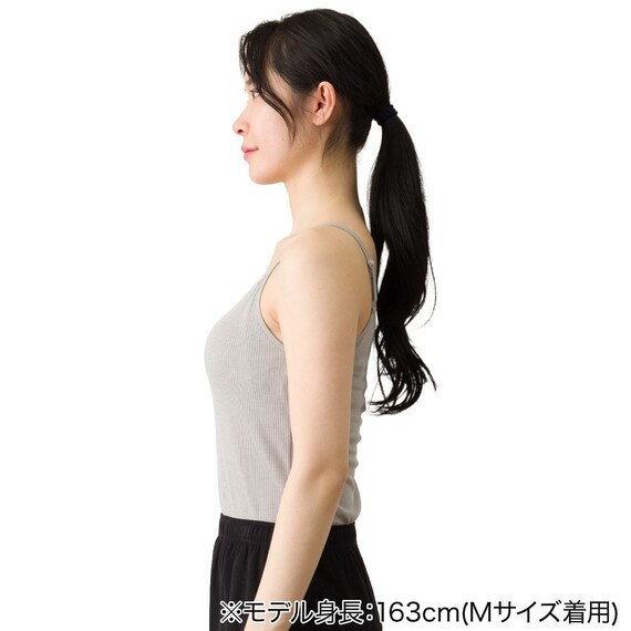 WOMENS リブキャミソールブラトップ(クールWSP nr グレー M) 3枚目画像