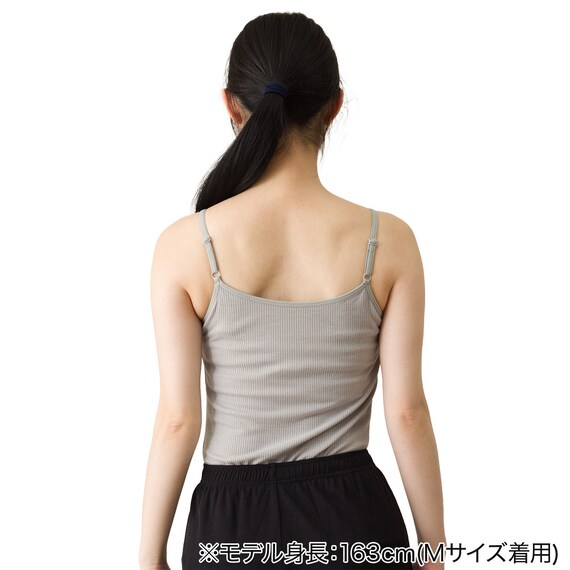 WOMENS リブキャミソールブラトップ(クールWSP nr グレー M) 4枚目画像