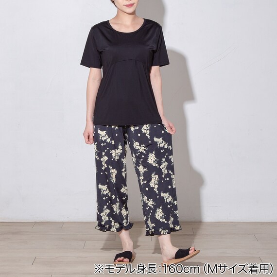 WOMENS カップ付きルームウェアセット(クールSP r ブラック M) 2枚目画像