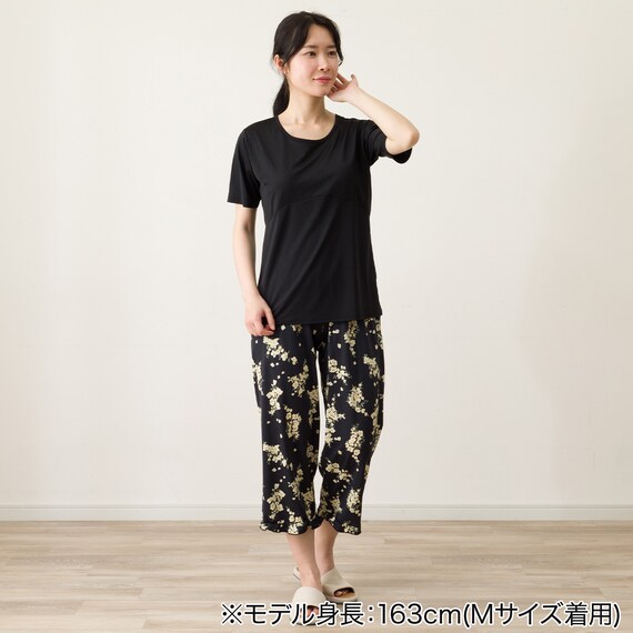 WOMENS カップ付きルームウェアセット(クールSP r ブラック M) 3枚目画像