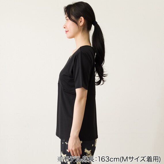 WOMENS カップ付きルームウェアセット(クールSP r ブラック M) 7枚目画像