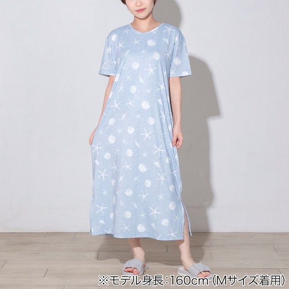 WOMENS リラックスワンピース(クール nrs ブルー M) 2枚目画像