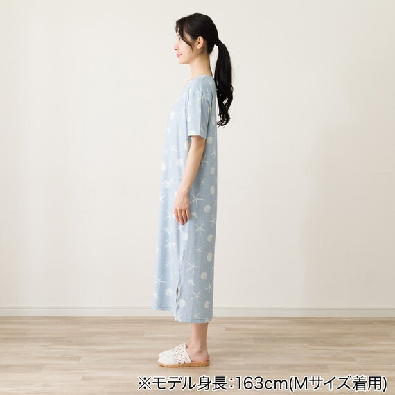 WOMENS リラックスワンピース(クール nrs ブルー M) 4枚目画像