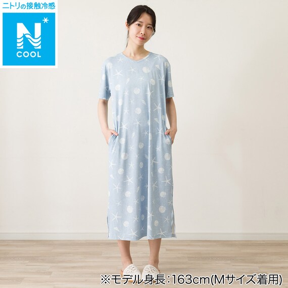 WOMENS リラックスワンピース(クール nrs ブルー L) 1枚目画像