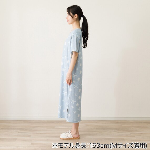 WOMENS リラックスワンピース(クール nrs ブルー L) 4枚目画像