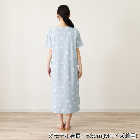 WOMENS リラックスワンピース(クール nrs ブルー L) 5枚目画像
