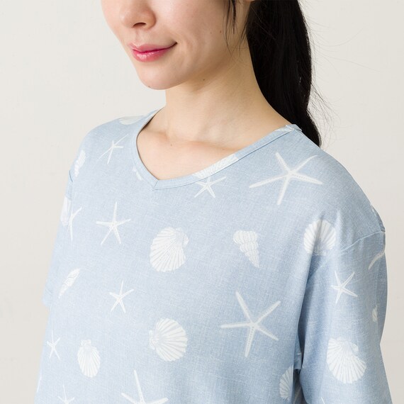 WOMENS リラックスワンピース(クール nrs ブルー L) 6枚目画像
