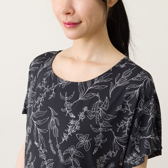 WOMENS ギャザーワンピース(クールSP nrlf ブラック M-L) 6枚目画像