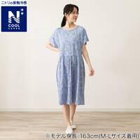 WOMENS ギャザーワンピース(クールSP nrlf ブルー L-LL)