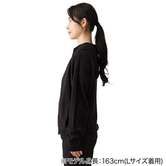 男女兼用 UVカットメッシュパーカー(クールWSP ブラック M) 3枚目画像