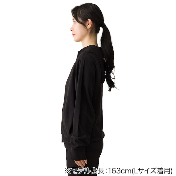男女兼用 UVカットメッシュパーカー(クールWSP ブラック M) 3枚目画像