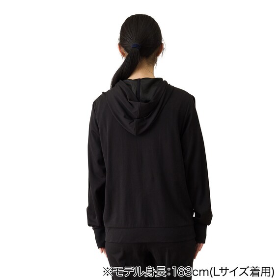 男女兼用 UVカットメッシュパーカー(クールWSP ブラック M) 4枚目画像