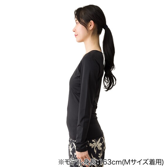 WOMENS UVカット長袖シャツ(クールSP nr ブラック M) 3枚目画像