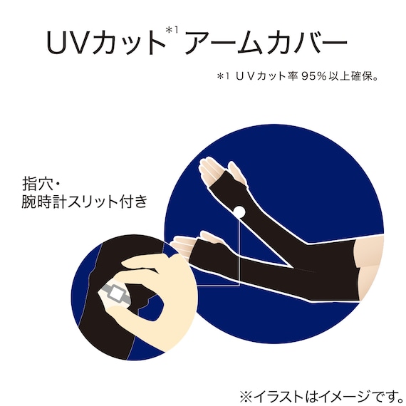 UVカット アームカバー フリーサイズ(クールSP nr ブラック) 2枚目画像