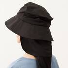 UVカット メッシュ ハットネックカバー付き フリーサイズ(クール r ブラック) 4枚目画像