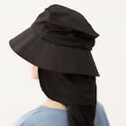 UVカット メッシュ ハットネックカバー付き フリーサイズ(クール r ブラック) 4枚目画像