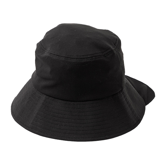 UVカット メッシュ ハットネックカバー付き フリーサイズ(クール r ブラック) 5枚目画像