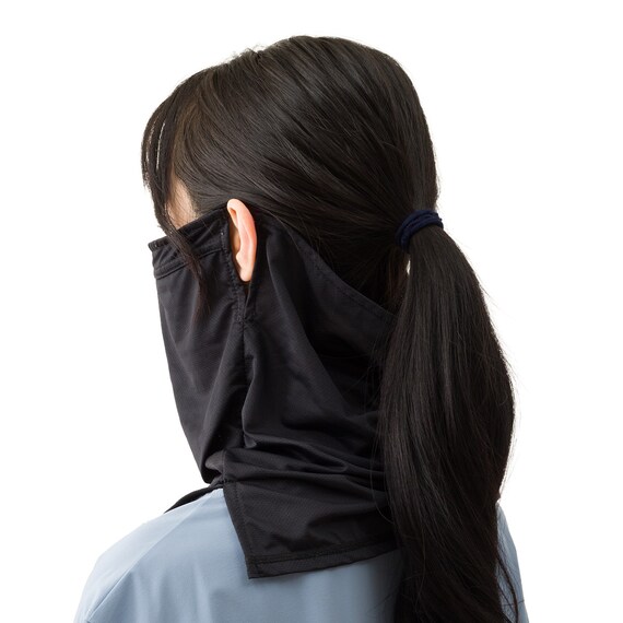男女兼用UVカット メッシュ ネックフェイスカバー(クール ブラック nr ) 2枚目画像