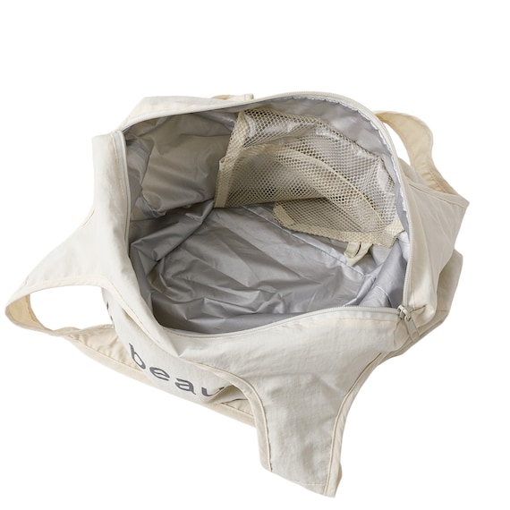 首冷却リングがぴったり入るポケット付きエコバッグ(アイボリー nr) 11枚目画像