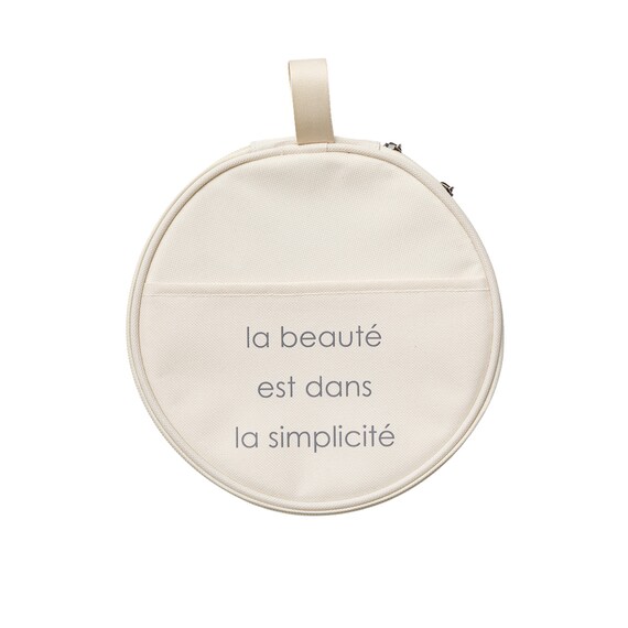 固まりにくい保冷ジェル付き円形ポーチ　M(アイボリー nr) 3枚目画像