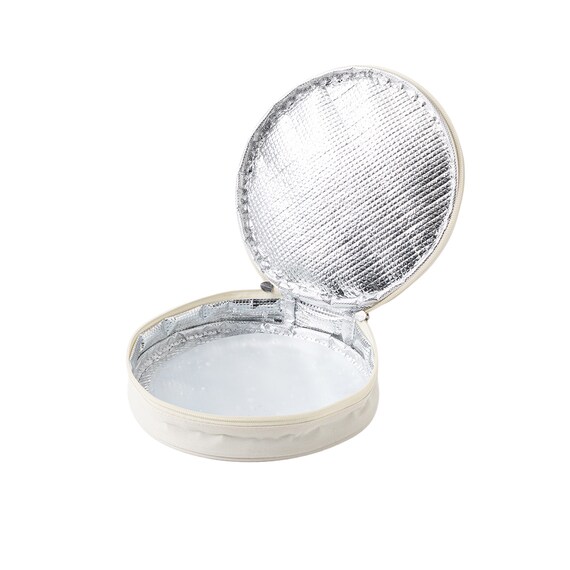 固まりにくい保冷ジェル付き円形ポーチ　M(アイボリー nr) 4枚目画像