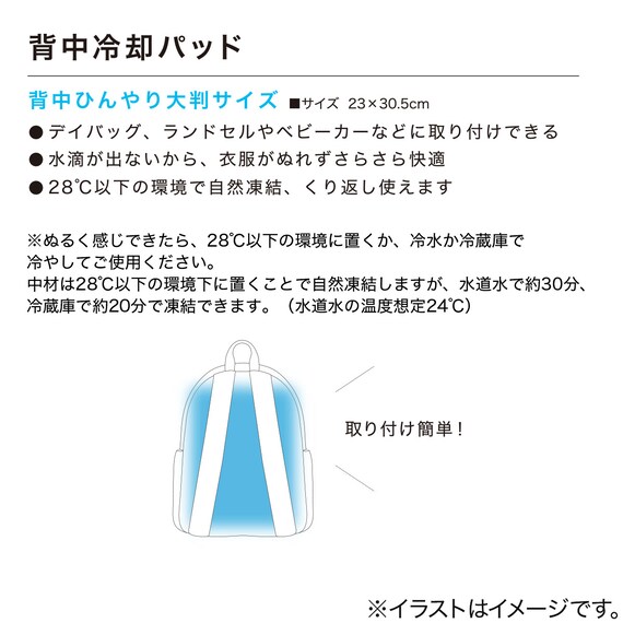 背中冷却パッド(LGY×CL nr) 2枚目画像