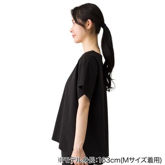 WOMENS 軽量Tシャツ(クール LWnr ブラック M) 2枚目画像